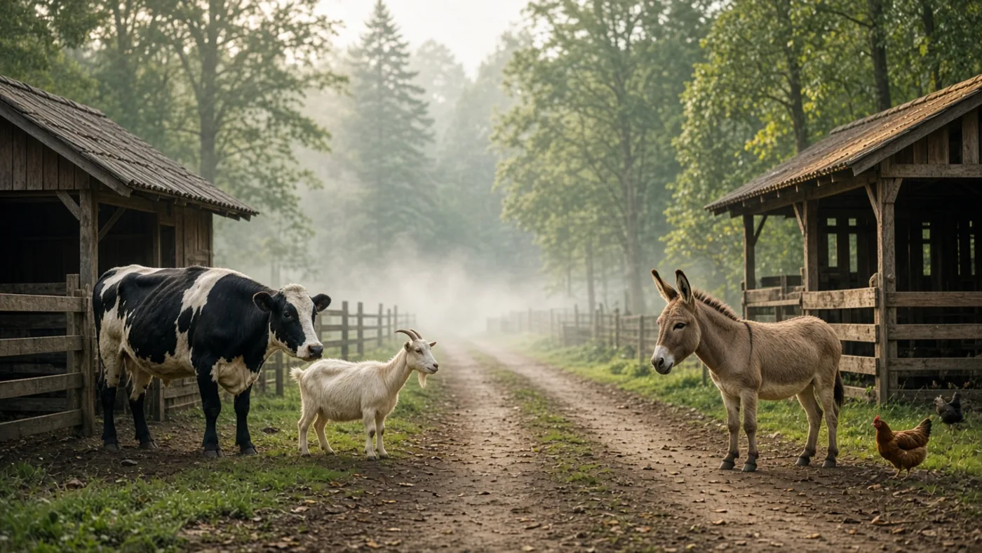 Dimineață la Arca Lu' Cerbu — animale pe alee